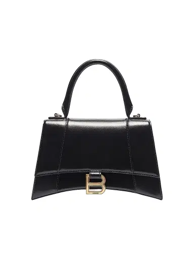 Balenciaga Women's Hourglass Small Box Leather Top Handle Bag - Black | Thumbnail 1 Balenciaga Women's Hourglass Small Box Leather Top Handle Bag - Black | Thumbnail 1