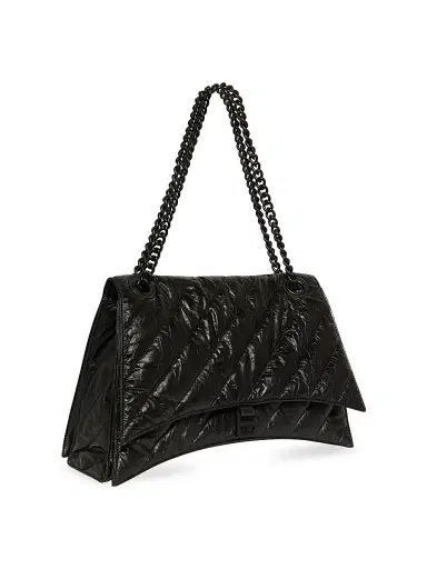Balenciaga Women's Crush Chain Bag Quilted - Black | Thumbnail 4 Balenciaga Women's Crush Chain Bag Quilted - Black | Thumbnail 4