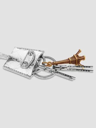 Balenciaga Women's Le City Charm Eiffel Metallized - Silver | Thumbnail 4 Balenciaga Women's Le City Charm Eiffel Metallized - Silver | Thumbnail 4