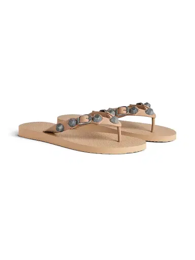 Balenciaga Women's Cagole Thong Sandals - Beige | Thumbnail 2 Balenciaga Women's Cagole Thong Sandals - Beige | Thumbnail 2
