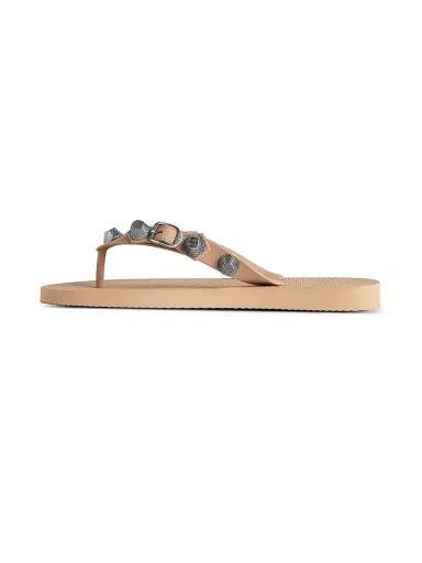 Balenciaga Women's Cagole Thong Sandals - Beige | Thumbnail 3 Balenciaga Women's Cagole Thong Sandals - Beige | Thumbnail 3