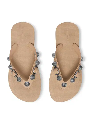 Balenciaga Women's Cagole Thong Sandals - Beige | Thumbnail 6 Balenciaga Women's Cagole Thong Sandals - Beige | Thumbnail 6