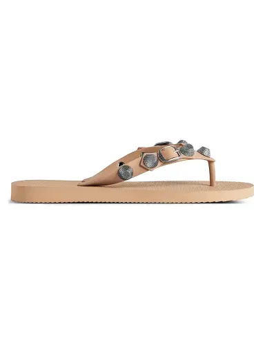 Balenciaga Women's Cagole Thong Sandals - Beige | Thumbnail 1 Balenciaga Women's Cagole Thong Sandals - Beige | Thumbnail 1