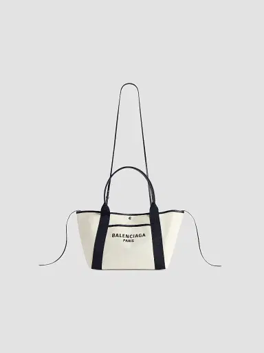 Balenciaga Women's Biarritz Tote Bag - Beige Black | Thumbnail 5 Balenciaga Women's Biarritz Tote Bag - Beige Black | Thumbnail 5