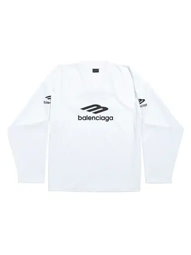 Balenciaga Men's Skiwear - 3B Sports Icon Ski Long Sleeve T-Shirt Large Fit - White | Thumbnail 3 Balenciaga Men's Skiwear - 3B Sports Icon Ski Long Sleeve T-Shirt Large Fit - White | Thumbnail 3