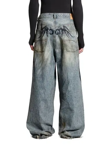 Balenciaga Men's Y2k Stretched Knee Baggy Pants - Light Blue | Thumbnail 4 Balenciaga Men's Y2k Stretched Knee Baggy Pants - Light Blue | Thumbnail 4