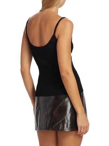 Courrèges Women's Re-Edition Rib-Knit Tank - Black | Thumbnail 5 Courrèges Women's Re-Edition Rib-Knit Tank - Black | Thumbnail 5