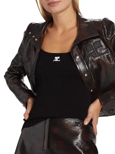 Courrèges Women's Re-Edition Rib-Knit Tank - Black | Thumbnail 6 Courrèges Women's Re-Edition Rib-Knit Tank - Black | Thumbnail 6