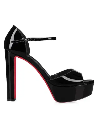 Christian Louboutin Women's Sandaloo Patent Leather 130MM Sandals - Black - Size 12 | Thumbnail 1 Christian Louboutin Women's Sandaloo Patent Leather 130MM Sandals - Black - Size 12 | Thumbnail 1