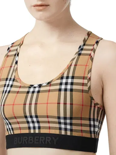 Burberry Women's Check Sports Bra | Thumbnail 6 Burberry Women's Check Sports Bra | Thumbnail 6