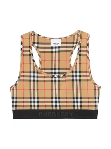 Burberry Women's Check Sports Bra | Thumbnail 1 Burberry Women's Check Sports Bra | Thumbnail 1