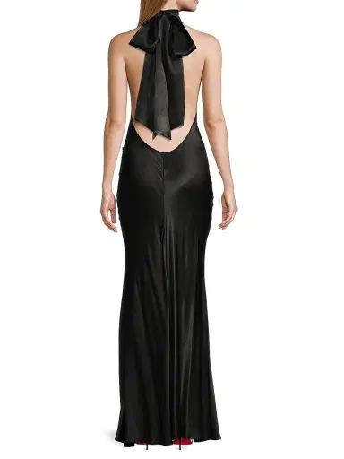 Sau Lee Women's Penelope Satin Halter Gown - Black - Size 14 | Thumbnail 5 Sau Lee Women's Penelope Satin Halter Gown - Black - Size 14 | Thumbnail 5