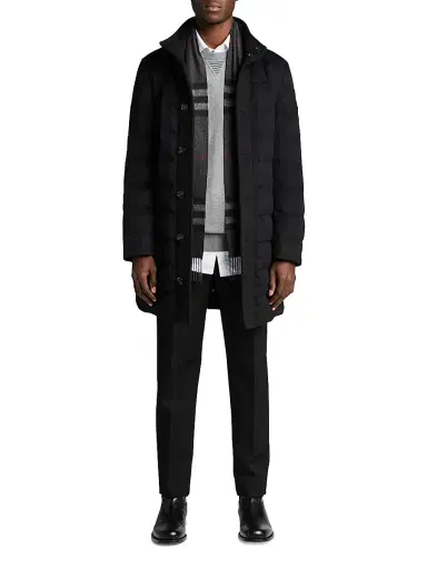 Burberry Men's Giant Check Cashmere Scarf - Charcoal | Thumbnail 2 Burberry Men's Giant Check Cashmere Scarf - Charcoal | Thumbnail 2