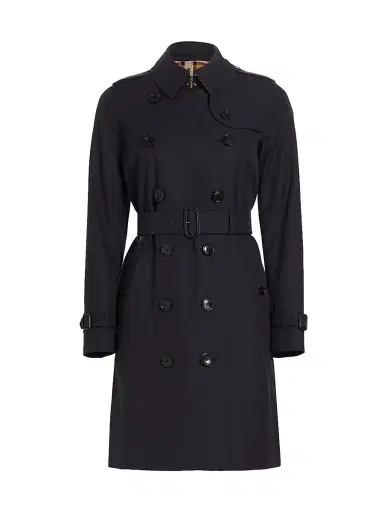 Burberry Women's Kensington Belted Double-Breasted Trench Coat - Midnight - Size 14 | Thumbnail 1 Burberry Women's Kensington Belted Double-Breasted Trench Coat - Midnight - Size 14 | Thumbnail 1