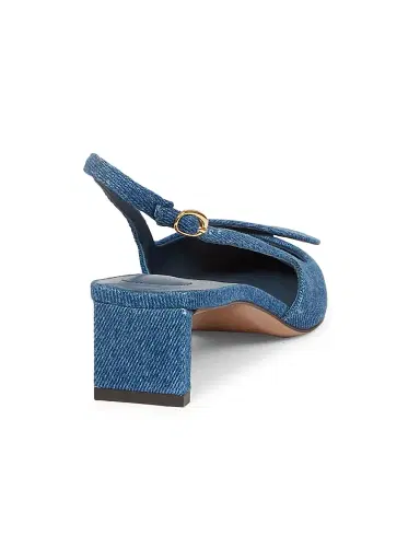 Jacquemus Women's Duelo 40MM Denim Slingback Pumps - Blue | Thumbnail 3 Jacquemus Women's Duelo 40MM Denim Slingback Pumps - Blue | Thumbnail 3
