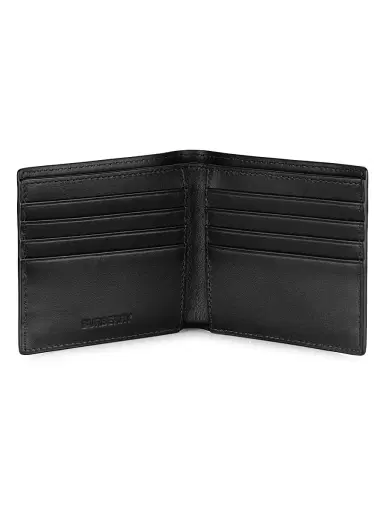 Burberry Men's Check Bifold Wallet - Charcoal | Thumbnail 2 Burberry Men's Check Bifold Wallet - Charcoal | Thumbnail 2