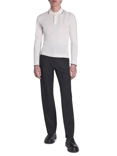 Jacquemus Men's Wool Crease-Front Pants - Black | Thumbnail 2 Jacquemus Men's Wool Crease-Front Pants - Black | Thumbnail 2