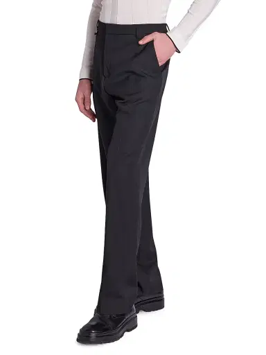 Jacquemus Men's Wool Crease-Front Pants - Black | Thumbnail 4 Jacquemus Men's Wool Crease-Front Pants - Black | Thumbnail 4