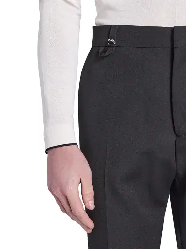 Jacquemus Men's Wool Crease-Front Pants - Black | Thumbnail 6 Jacquemus Men's Wool Crease-Front Pants - Black | Thumbnail 6