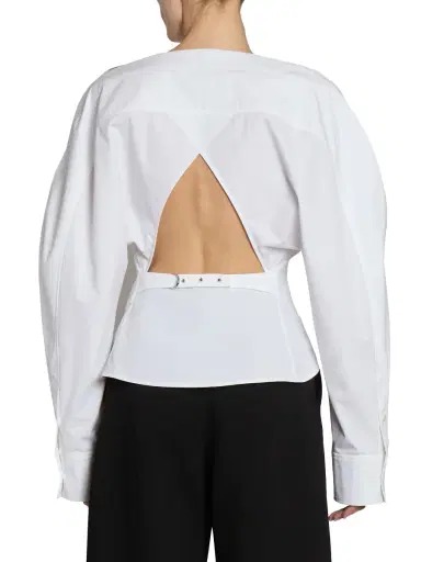 Jacquemus Women's Barco Cotton Blouse - White | Thumbnail 4 Jacquemus Women's Barco Cotton Blouse - White | Thumbnail 4
