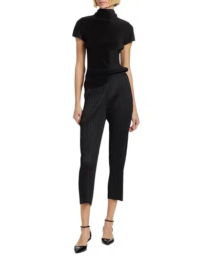 Pleats Please Issey Miyake Women's Basics Pleated Crop Pants - Black - Size Large | Thumbnail 2 Pleats Please Issey Miyake Women's Basics Pleated Crop Pants - Black - Size Large | Thumbnail 2