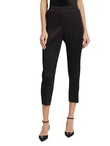 Pleats Please Issey Miyake Women's Basics Pleated Crop Pants - Black - Size Large | Thumbnail 3 Pleats Please Issey Miyake Women's Basics Pleated Crop Pants - Black - Size Large | Thumbnail 3