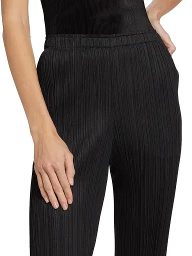 Pleats Please Issey Miyake Women's Basics Pleated Crop Pants - Black - Size Large | Thumbnail 6 Pleats Please Issey Miyake Women's Basics Pleated Crop Pants - Black - Size Large | Thumbnail 6