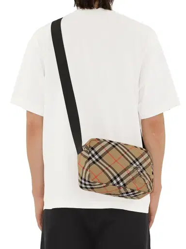 Burberry Men's Check & Equestrian Crossbody Bag - Sand | Thumbnail 3 Burberry Men's Check & Equestrian Crossbody Bag - Sand | Thumbnail 3