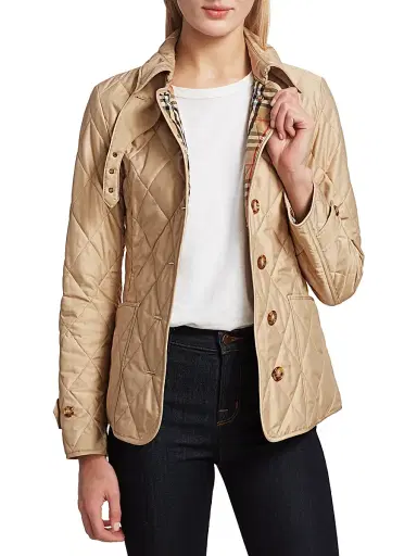 Burberry Women's Fernleigh Quilted Logo Jacket - Dusty Beige - Size XXS | Thumbnail 3 Burberry Women's Fernleigh Quilted Logo Jacket - Dusty Beige - Size XXS | Thumbnail 3