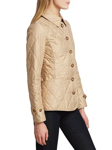 Burberry Women's Fernleigh Quilted Logo Jacket - Dusty Beige - Size XXS | Thumbnail 4 Burberry Women's Fernleigh Quilted Logo Jacket - Dusty Beige - Size XXS | Thumbnail 4