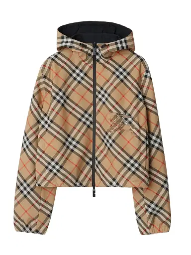 Burberry Women's Check Drawcord Short Jacket | Thumbnail 1 Burberry Women's Check Drawcord Short Jacket | Thumbnail 1