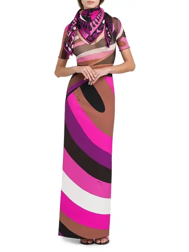 Pucci Women's Colorblock Maxi Skirt - Fuxia Marrone | Thumbnail 2 Pucci Women's Colorblock Maxi Skirt - Fuxia Marrone | Thumbnail 2