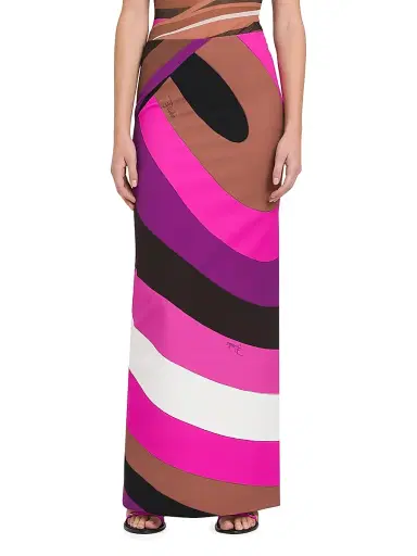 Pucci Women's Colorblock Maxi Skirt - Fuxia Marrone | Thumbnail 3 Pucci Women's Colorblock Maxi Skirt - Fuxia Marrone | Thumbnail 3