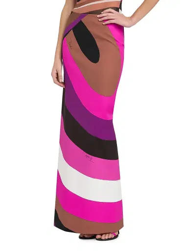 Pucci Women's Colorblock Maxi Skirt - Fuxia Marrone | Thumbnail 4 Pucci Women's Colorblock Maxi Skirt - Fuxia Marrone | Thumbnail 4
