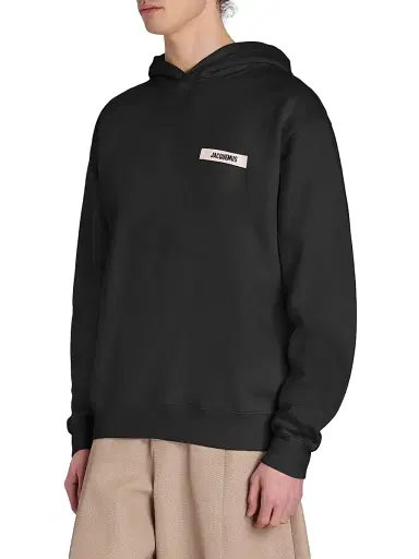 Jacquemus Men's Gros Grain Hoodie - Black - Size XXL | Thumbnail 4 Jacquemus Men's Gros Grain Hoodie - Black - Size XXL | Thumbnail 4