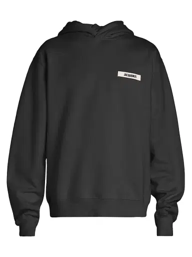 Jacquemus Men's Gros Grain Hoodie - Black - Size XXL | Thumbnail 1 Jacquemus Men's Gros Grain Hoodie - Black - Size XXL | Thumbnail 1