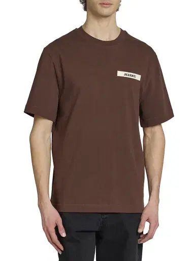 Jacquemus Men's The Gros Grain Crewneck T-Shirt - Dark Brown | Thumbnail 3 Jacquemus Men's The Gros Grain Crewneck T-Shirt - Dark Brown | Thumbnail 3