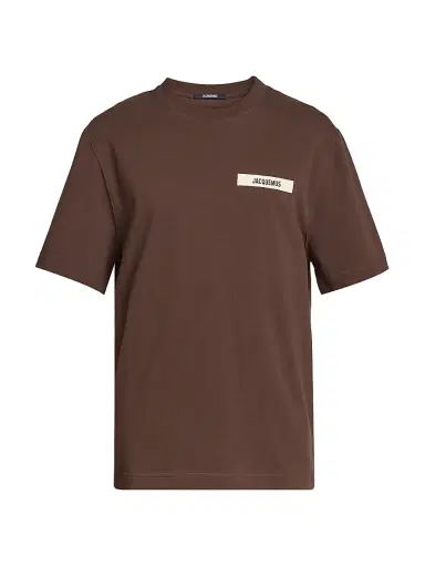 Jacquemus Men's The Gros Grain Crewneck T-Shirt - Dark Brown | Thumbnail 1 Jacquemus Men's The Gros Grain Crewneck T-Shirt - Dark Brown | Thumbnail 1