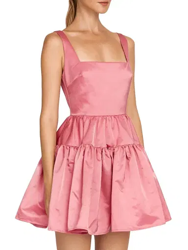 Sau Lee Women's Britney Ruffle Minidress - Rose Pink | Thumbnail 2 Sau Lee Women's Britney Ruffle Minidress - Rose Pink | Thumbnail 2