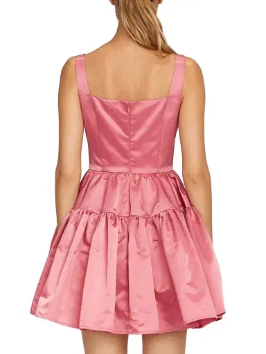 Sau Lee Women's Britney Ruffle Minidress - Rose Pink | Thumbnail 3 Sau Lee Women's Britney Ruffle Minidress - Rose Pink | Thumbnail 3