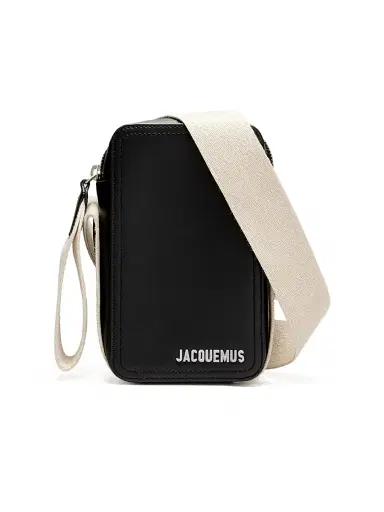 Jacquemus Men's Le Cuerda Leather Vertical Crossbody Bag - Black | Thumbnail 1 Jacquemus Men's Le Cuerda Leather Vertical Crossbody Bag - Black | Thumbnail 1