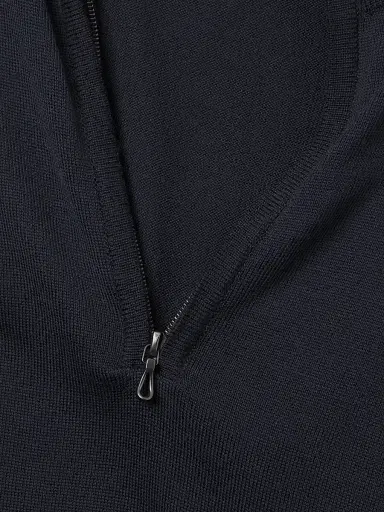 John Smedley Men's Tapton Merino Zip Pullover - Midnight | Thumbnail 6 John Smedley Men's Tapton Merino Zip Pullover - Midnight | Thumbnail 6
