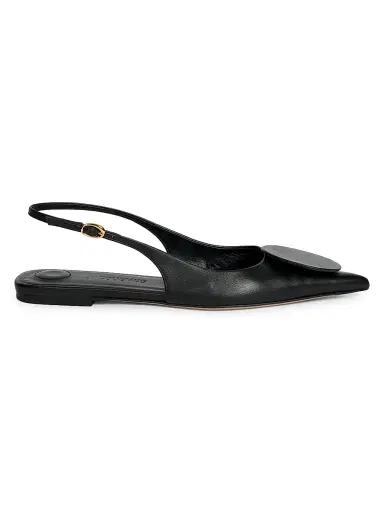 Jacquemus Women's Les Slingbacks Leather Flats - Black | Thumbnail 1 Jacquemus Women's Les Slingbacks Leather Flats - Black | Thumbnail 1