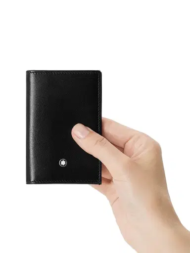 Montblanc Men's Meisterstück Leather Card Holder - Black | Thumbnail 6 Montblanc Men's Meisterstück Leather Card Holder - Black | Thumbnail 6