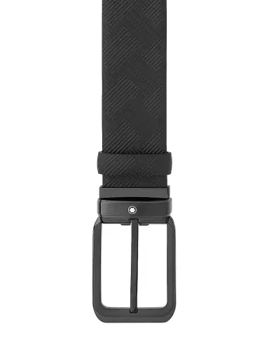 Montblanc Men's Branded Buckle Leather Cut-to-Size Reversible Belt - Black | Thumbnail 2 Montblanc Men's Branded Buckle Leather Cut-to-Size Reversible Belt - Black | Thumbnail 2