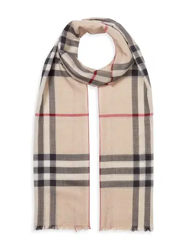 Burberry Women's Giant Check Wool-Silk Gauze Scarf | Thumbnail 1 Burberry Women's Giant Check Wool-Silk Gauze Scarf | Thumbnail 1