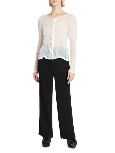 Issey Miyake Women's Chiffon Twist Plissé Shirt - White - Size XS | Thumbnail 2 Issey Miyake Women's Chiffon Twist Plissé Shirt - White - Size XS | Thumbnail 2