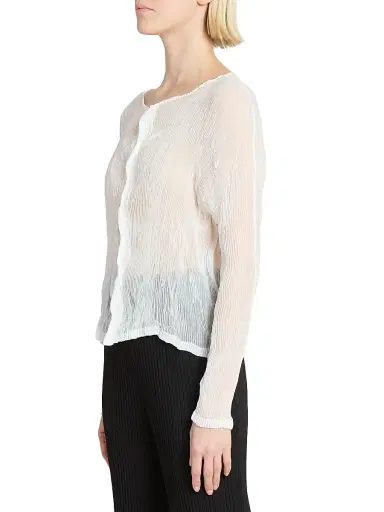 Issey Miyake Women's Chiffon Twist Plissé Shirt - White - Size XS | Thumbnail 4 Issey Miyake Women's Chiffon Twist Plissé Shirt - White - Size XS | Thumbnail 4