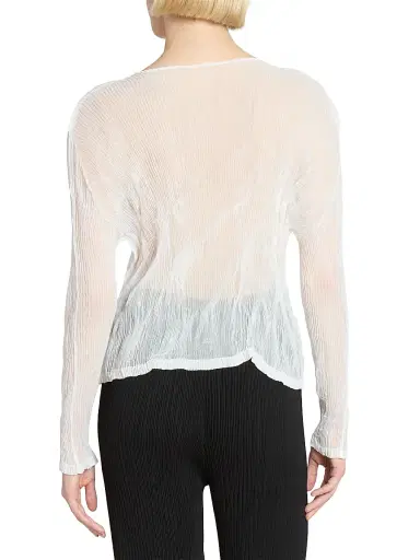 Issey Miyake Women's Chiffon Twist Plissé Shirt - White - Size XS | Thumbnail 5 Issey Miyake Women's Chiffon Twist Plissé Shirt - White - Size XS | Thumbnail 5