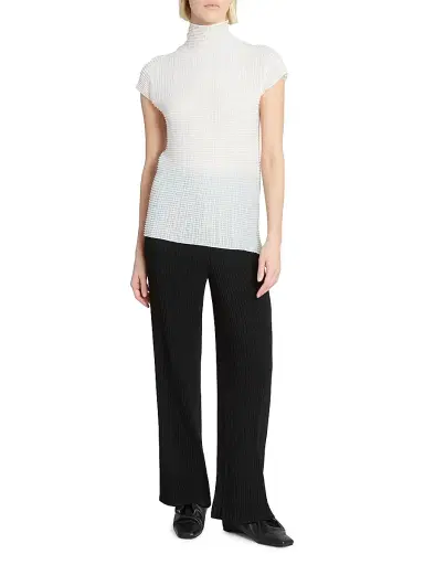 Issey Miyake Women's Wooly Pleats Cap-Sleeve Top - White - Size XS | Thumbnail 2 Issey Miyake Women's Wooly Pleats Cap-Sleeve Top - White - Size XS | Thumbnail 2